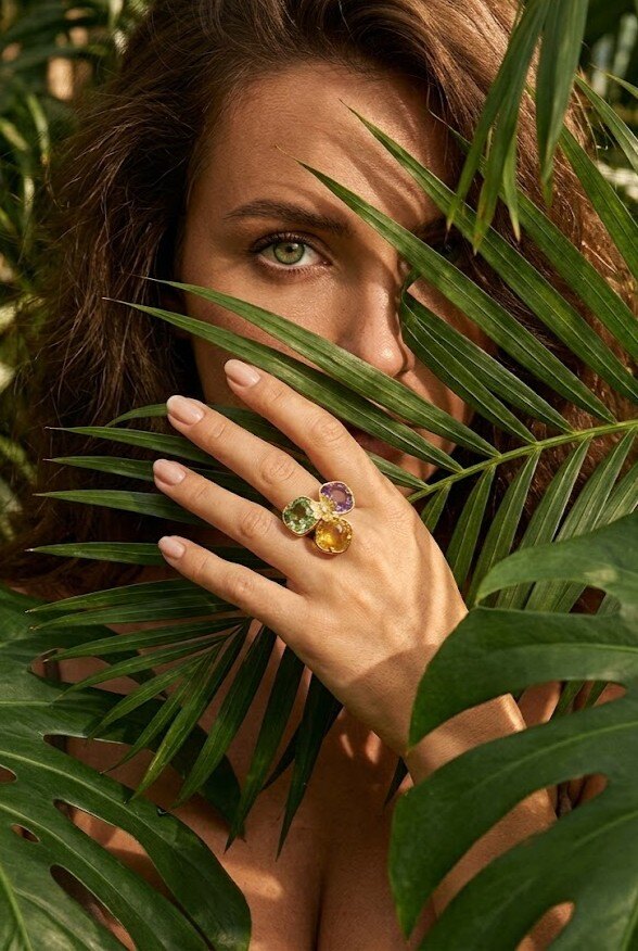 Wholesaler WEC Bijoux - Adjustable 'Floral Shine' Ring in Stainless Steel