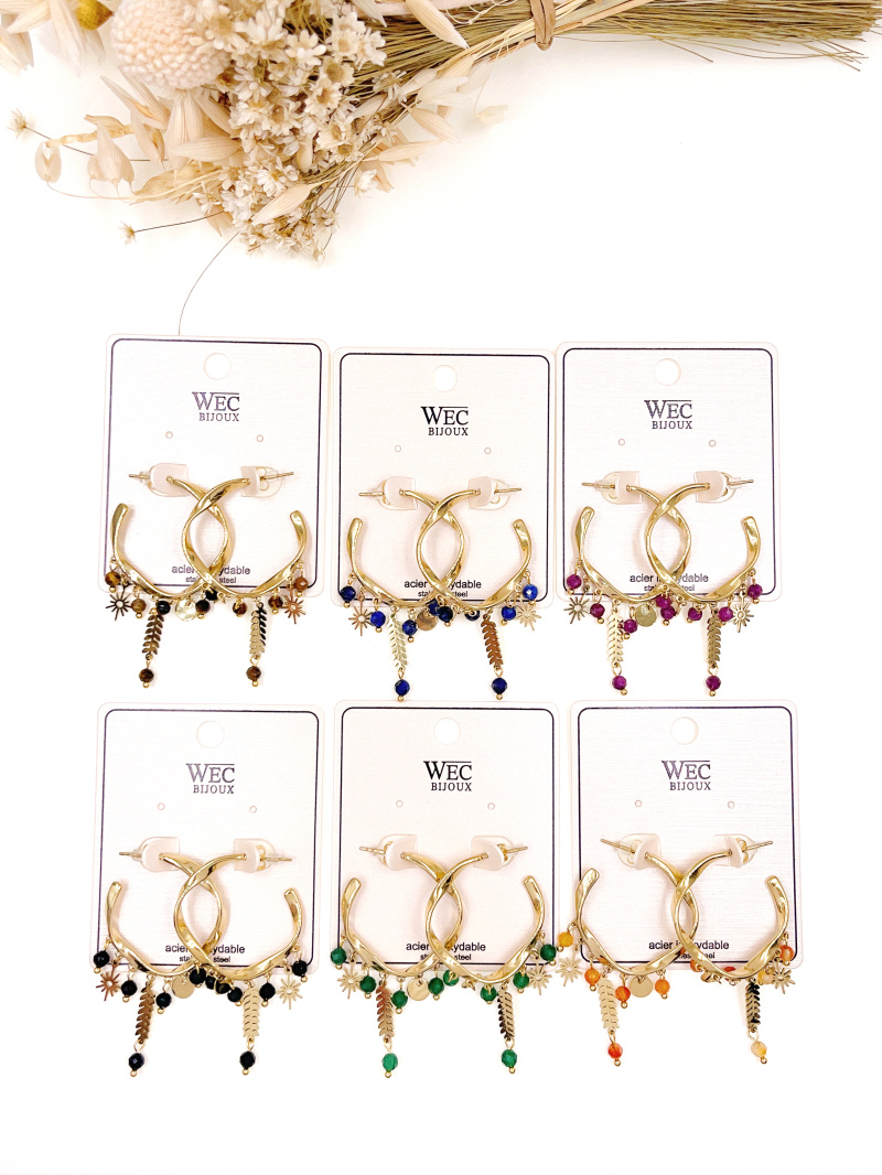 Mayorista WEC Bijoux - Pendiente de acero inoxidable