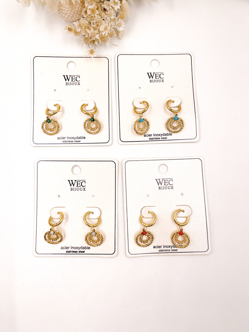 Grossiste WEC Bijoux - Boucle d'oreille en acier inoxydable