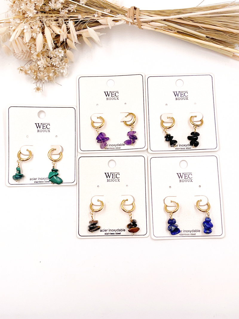 Grossiste WEC Bijoux - Boucle d'oreille en acier inoxydable