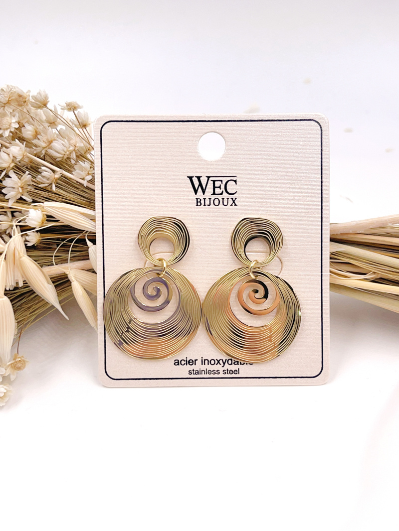 Grossiste WEC Bijoux - Boucle d'oreille en acier inoxydable