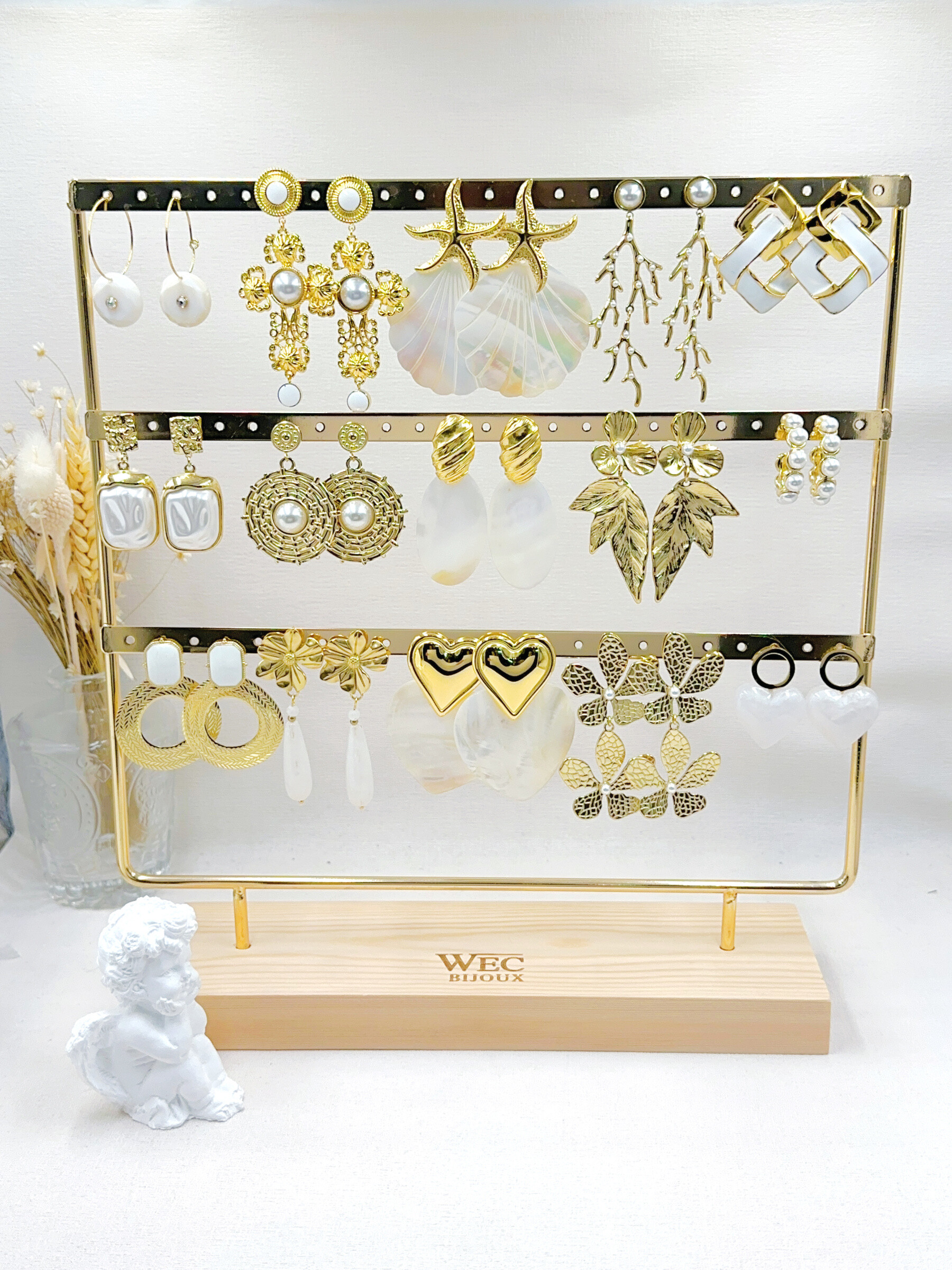Wholesaler WEC Bijoux - SET OF 15 STAINLESS STEEL EARRINGS WITHOUT DISPLAY
