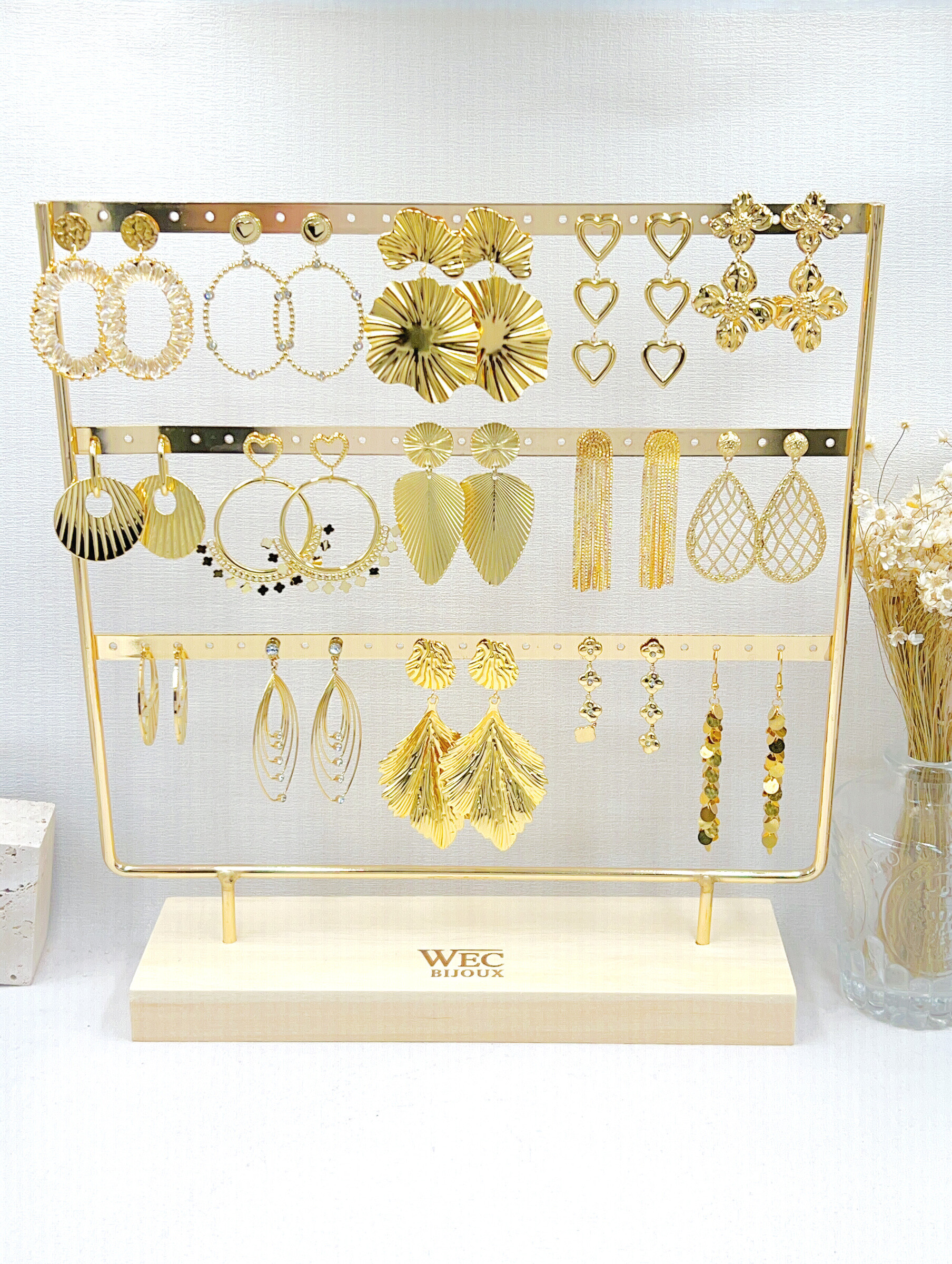 Großhändler WEC BIJOUX - SET AUS 15 OHRRINGEN AUS EDELSTAHL OHNE DISPLAY