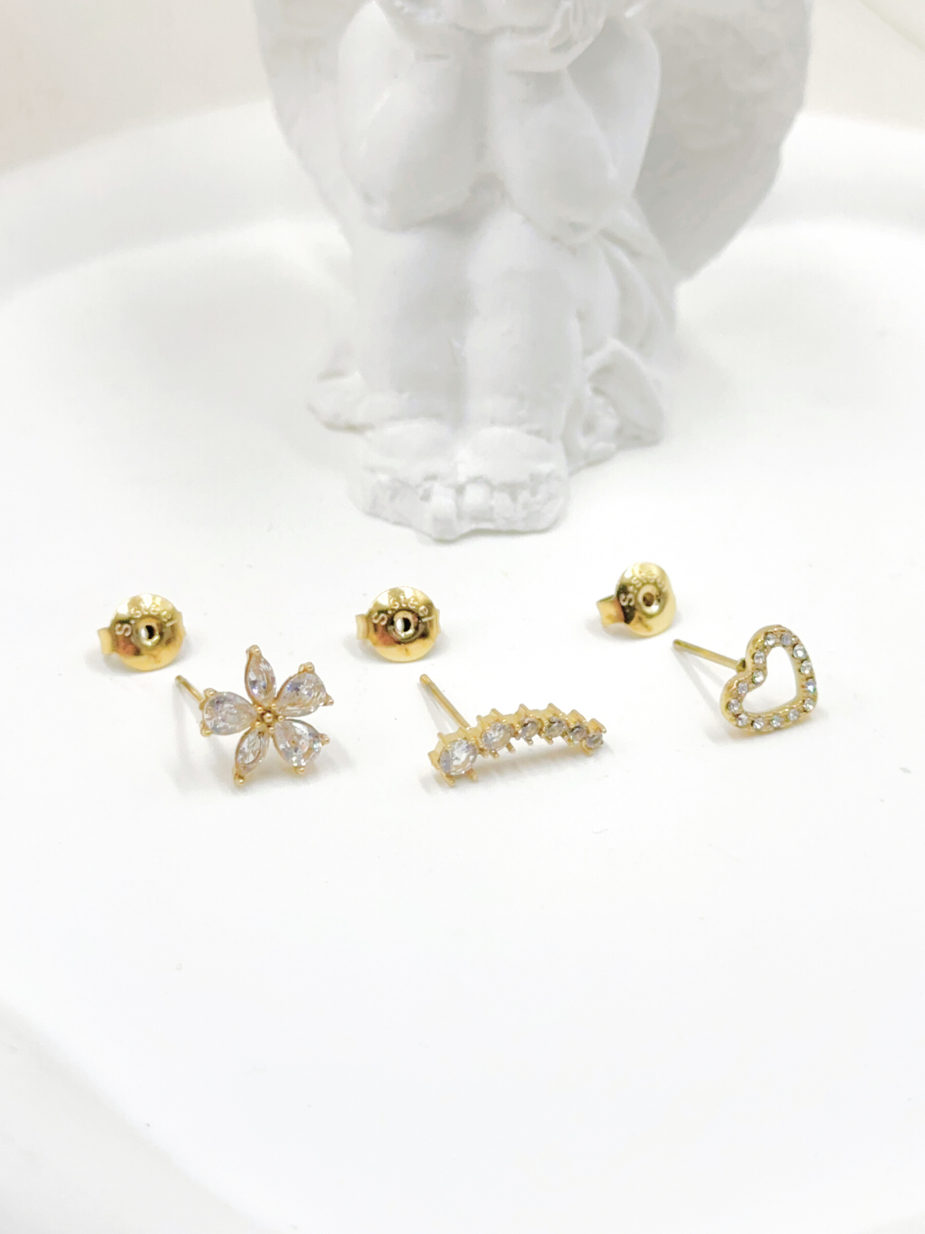 Wholesaler WEC Bijoux - SET OF 3 STAINLESS STEEL EARRINGS
