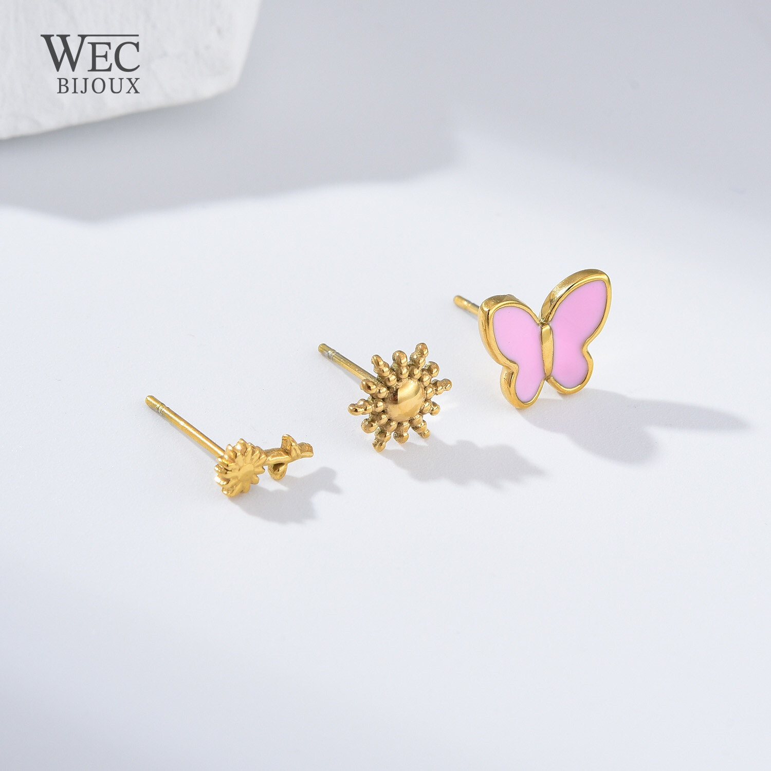 Wholesaler WEC Bijoux - SET OF 3 STAINLESS STEEL EARRINGS