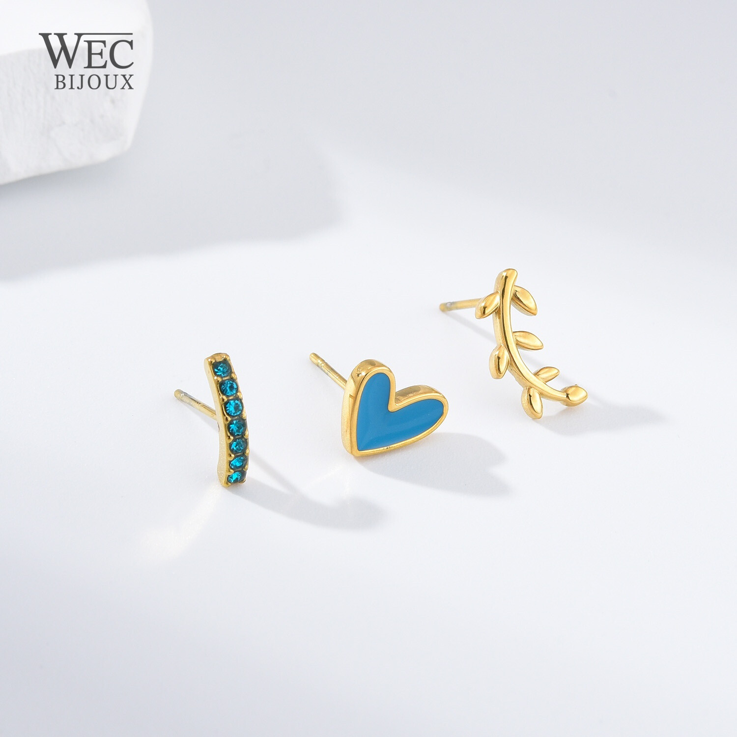 Wholesaler WEC Bijoux - SET OF 3 STAINLESS STEEL EARRINGS