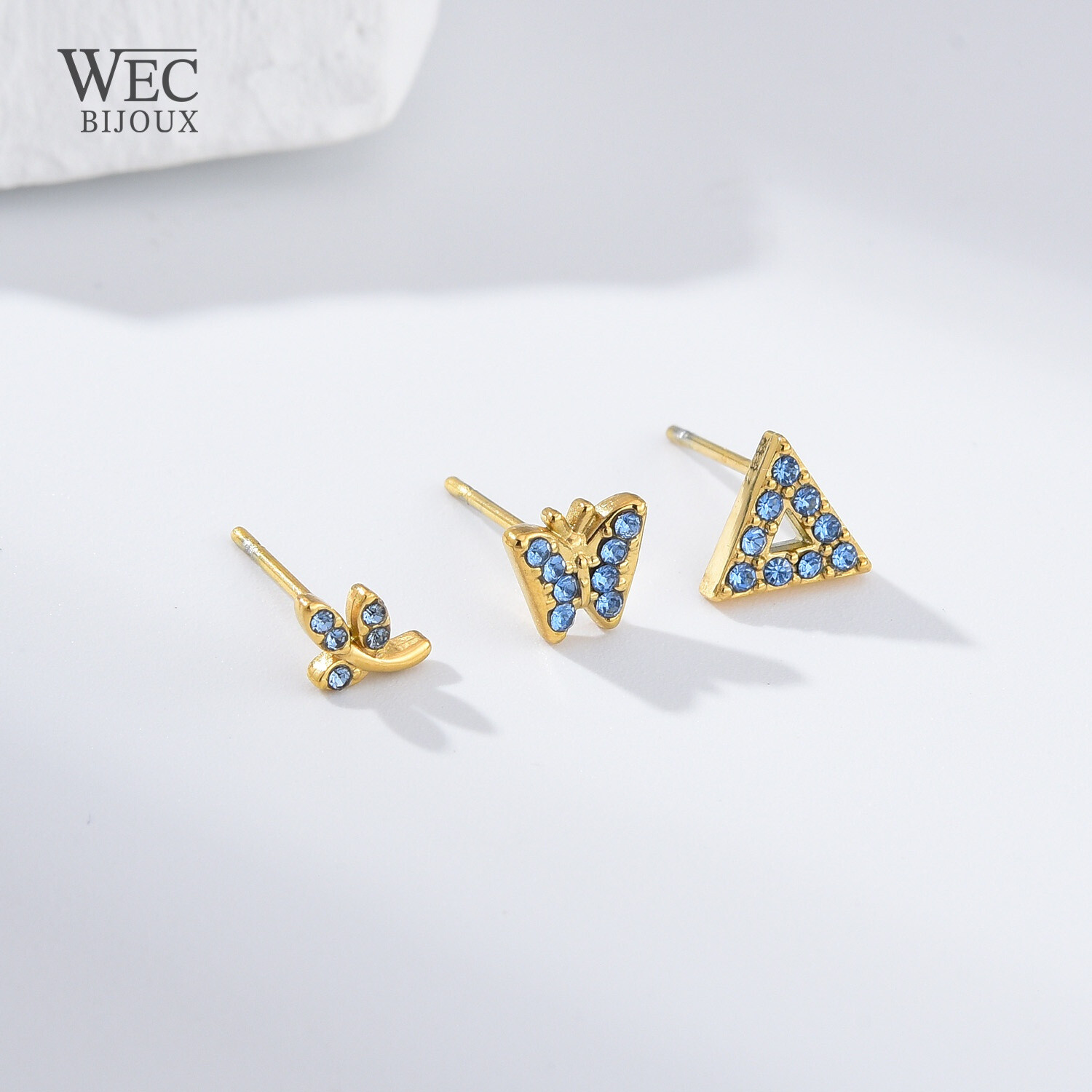 Wholesaler WEC Bijoux - SET OF 3 STAINLESS STEEL EARRINGS