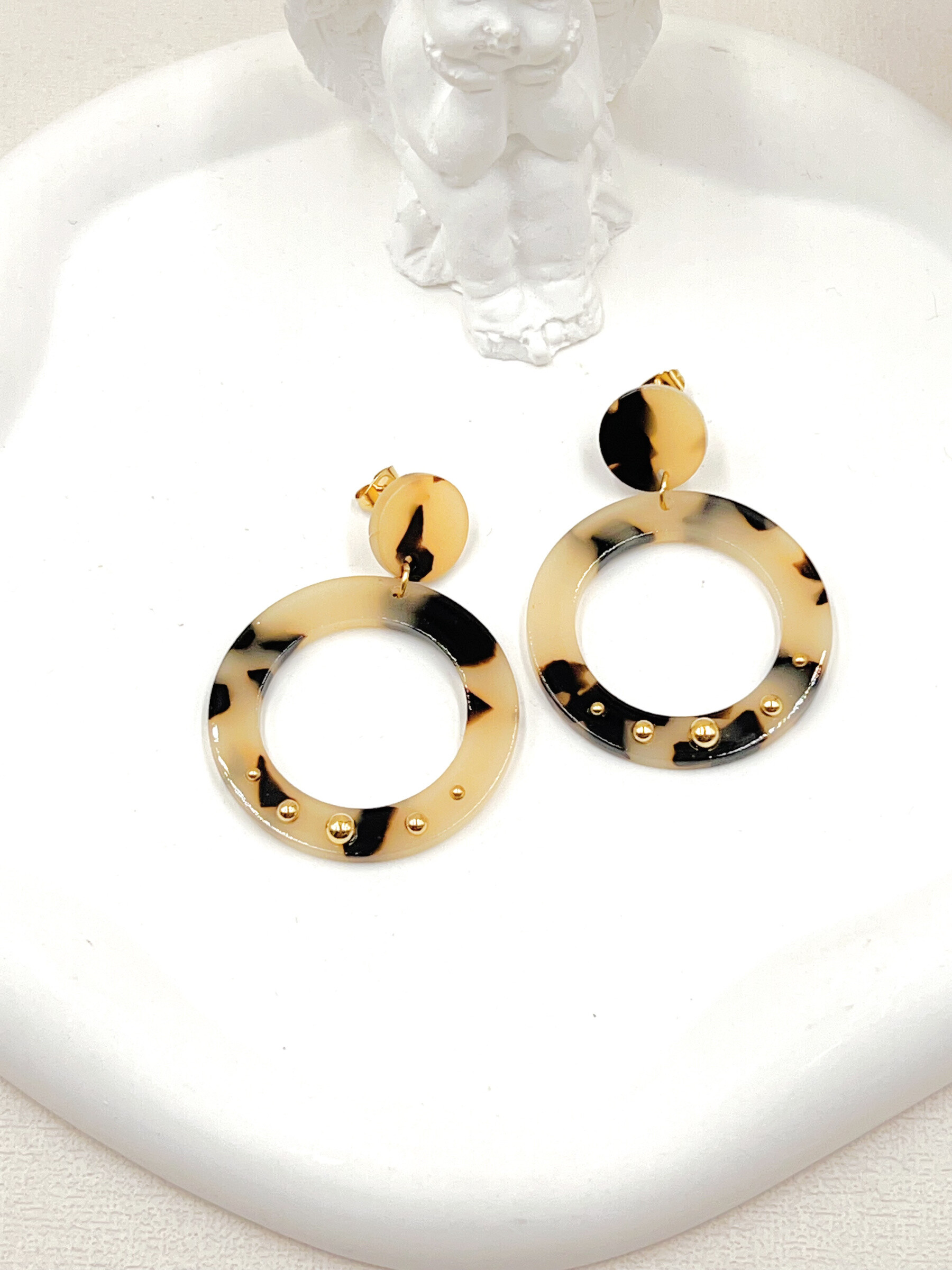 Wholesaler WEC Bijoux - STAINLESS STEEL LEOPARD EARRINGS