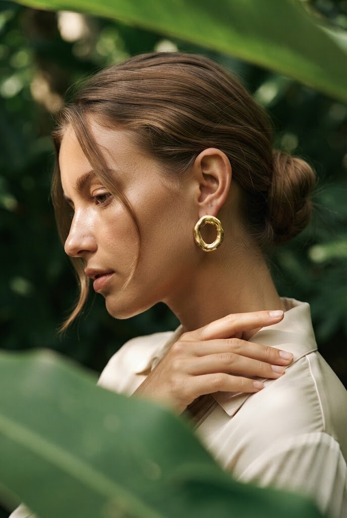 Großhändler WEC Bijoux - Wellenförmige Creolen-Stecker aus Edelstahl