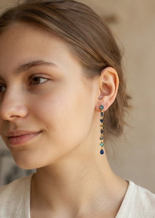 Grossiste WEC Bijoux - Boucles d'oreilles pendantes géométriques en acier inoxydable