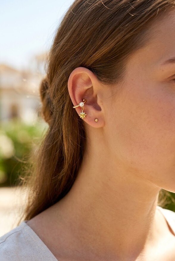 Grossiste WEC Bijoux - Earcuffs Étoile Céleste En Acier Inoxydable