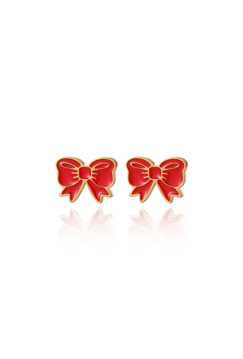 Wholesaler WEC - Stainless steel bow tie earrings