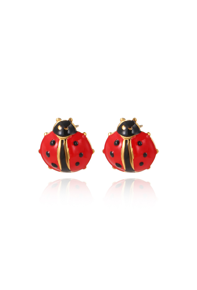 Grossista WEC - Orecchini coccinella in acciaio inossidabile