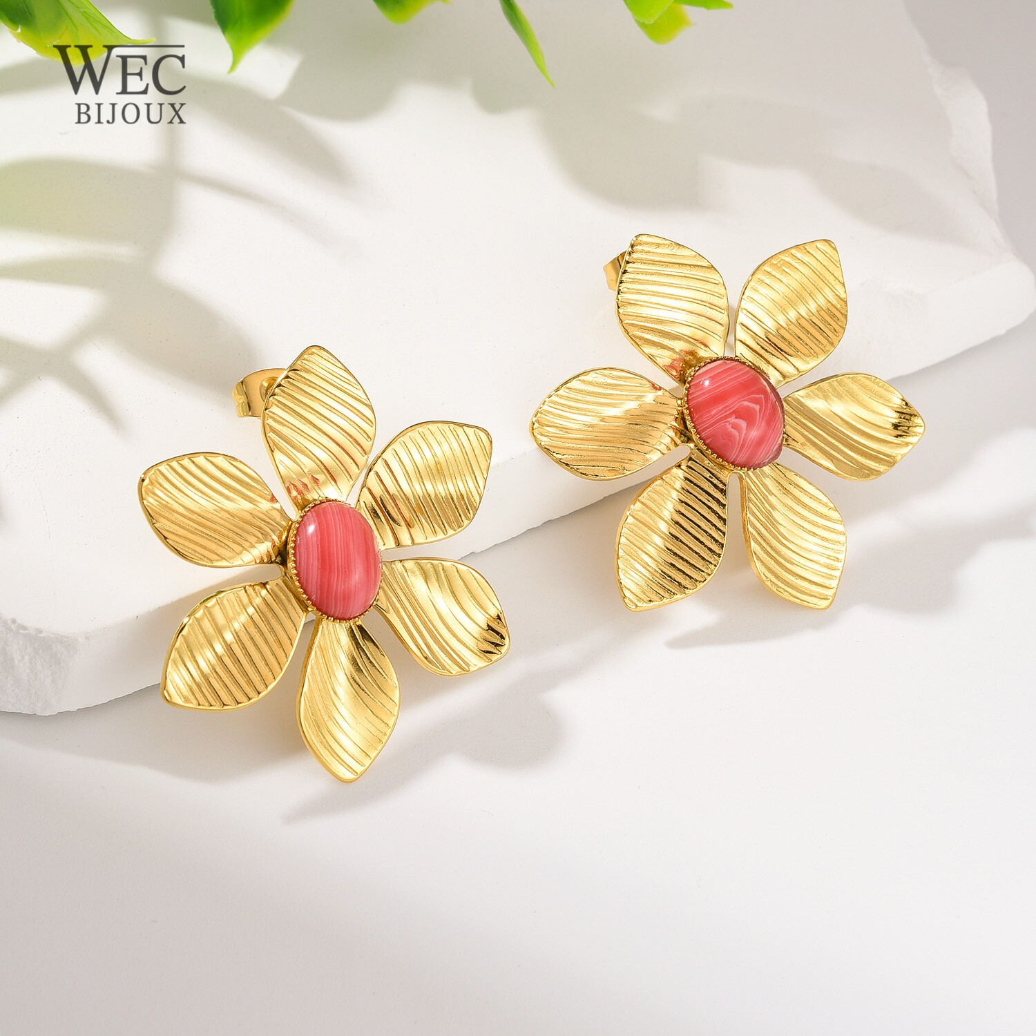 Grossista WEC Bijoux - Orecchini in acciaio inossidabile, pietra