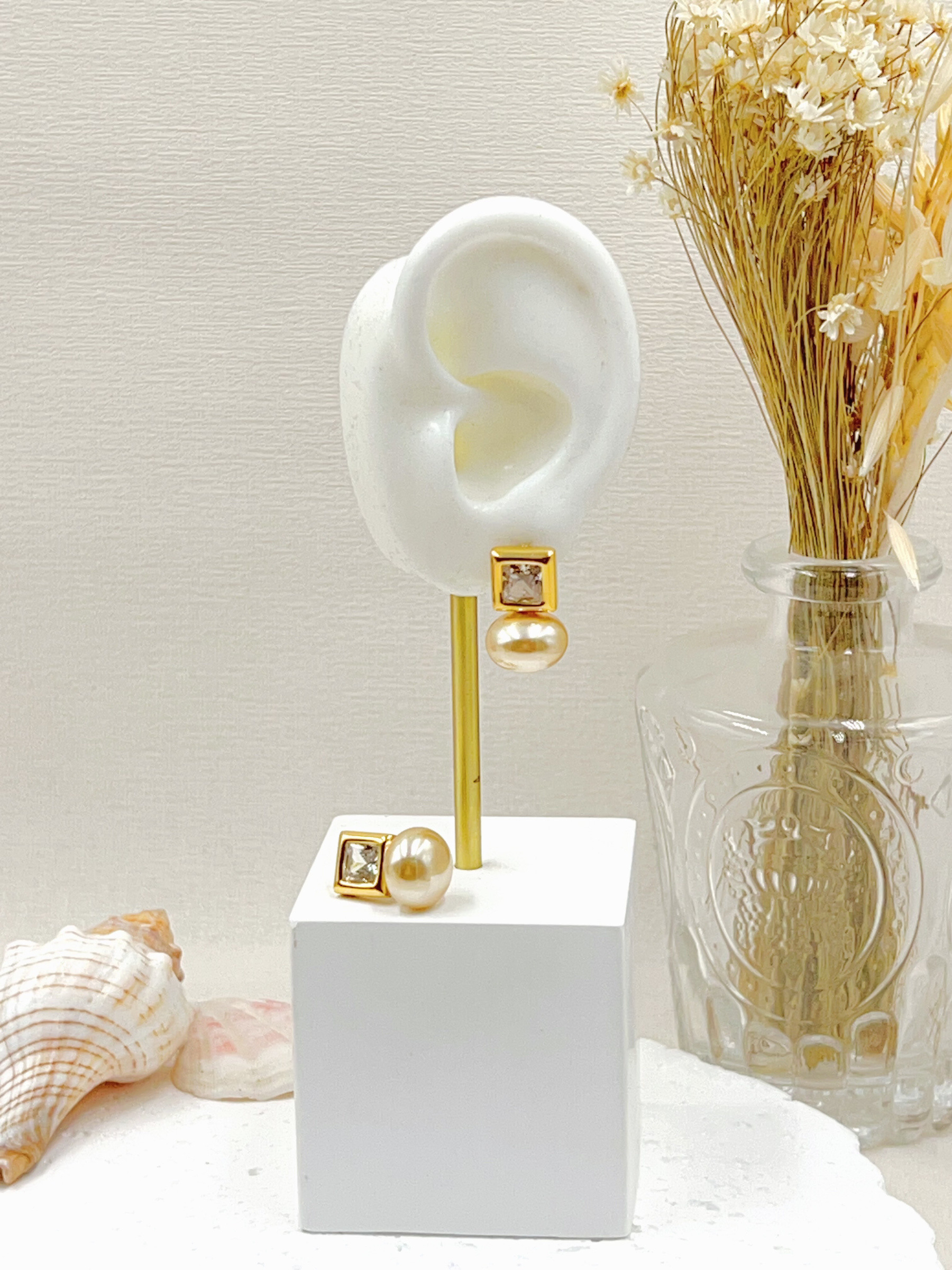 Mayorista WEC Bijoux - Pendientes de flores de acero inoxidable