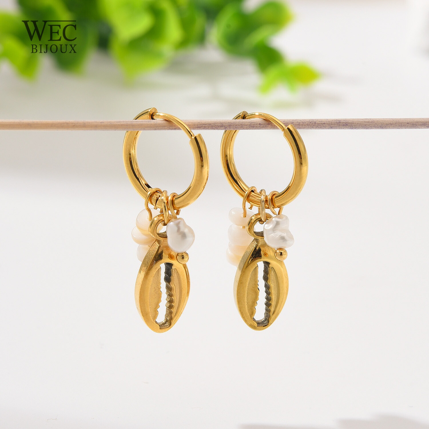 Grossiste WEC Bijoux - BOUCLES D'OREILLES EN ACIER INOXYDABLE,PIERRE