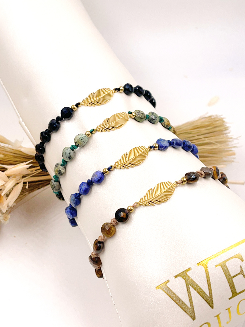 Mayorista WEC Bijoux - Pulsera de acero inoxidable + piedra.