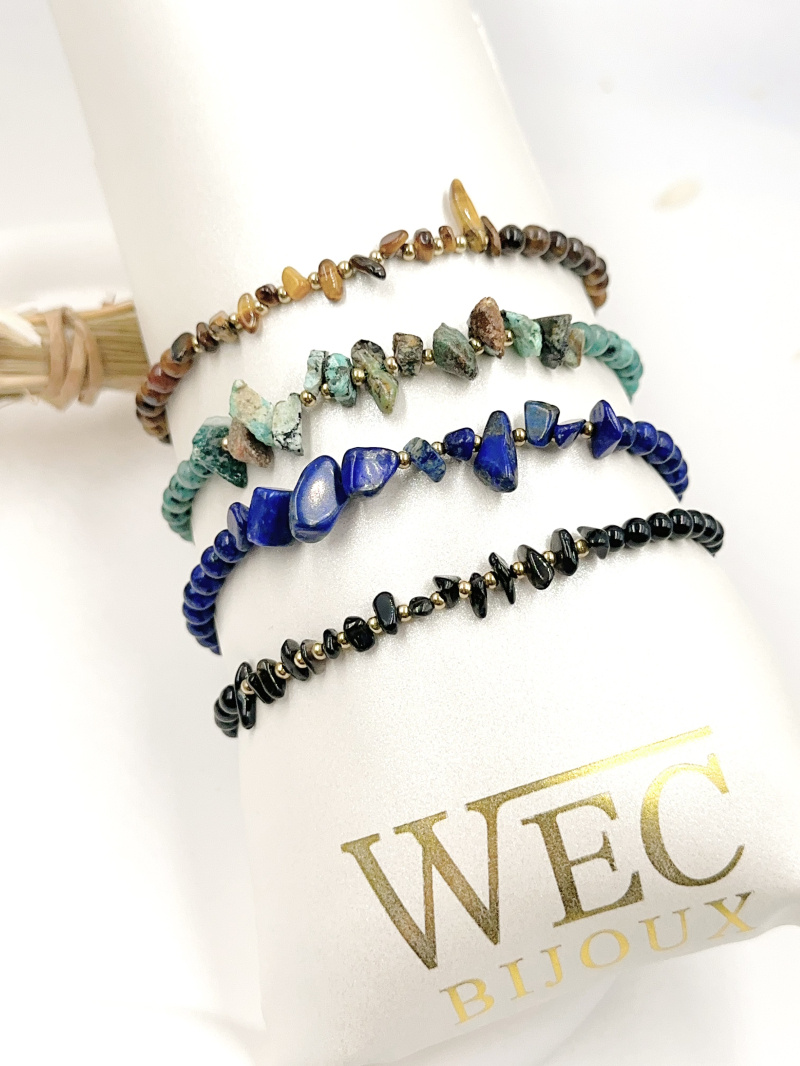 Mayorista WEC Bijoux - Pulsera de acero inoxidable + piedra.