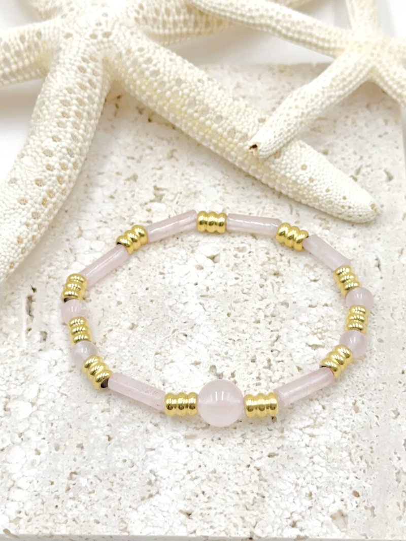 Grossiste WEC Bijoux - BRACELETS ELASTIQUE EN ACIER INOXYDABLE AVEC PIERRE NATURELLE