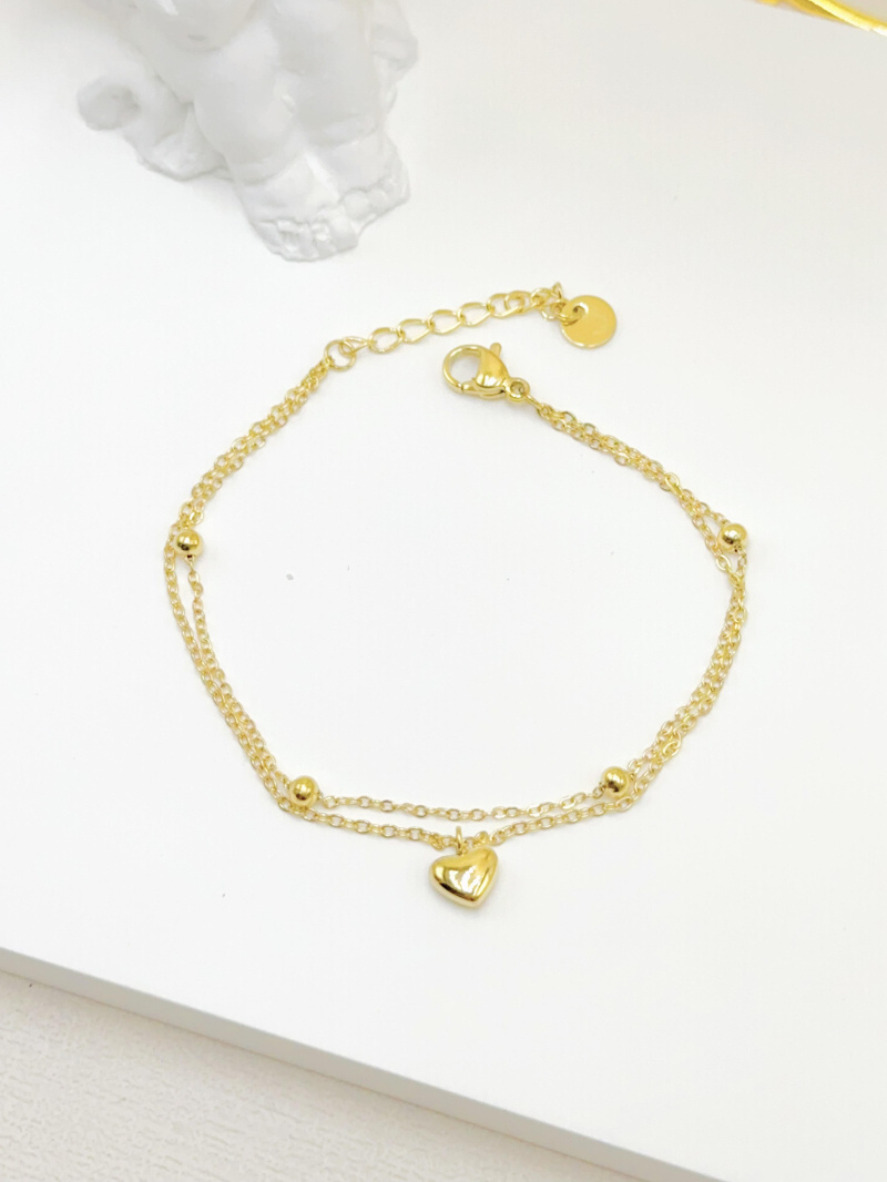 Grossista WEC Bijoux - BRACCIALE DOPPIA CATENA IN ACCIAIO INOSSIDABILE