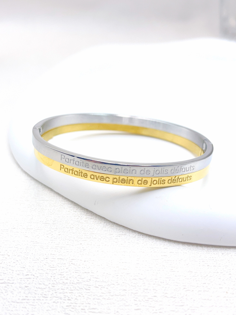 Grossista WEC Bijoux - BRACCIALE CON MESSAGGIO "Perfetto con molti piccoli difetti" IN ACCIAIO