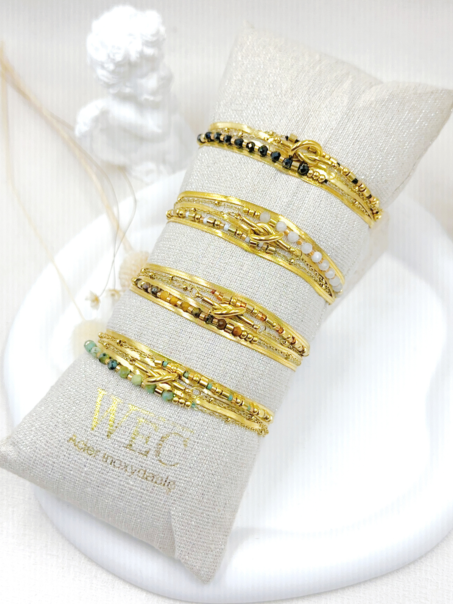 Grossiste WEC - BRACELET 3 RANG EN ACIER INOXYDABLE
