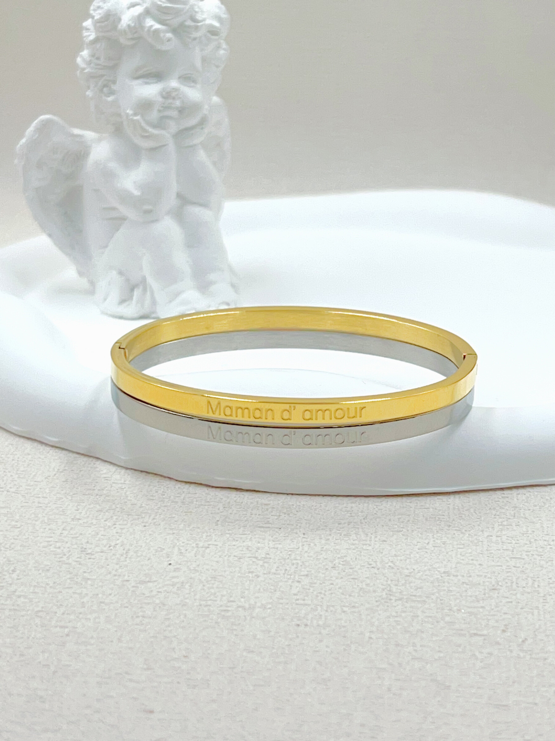 Großhändler WEC Bijoux - Messing Armband "Love Mama" in Edelstahl