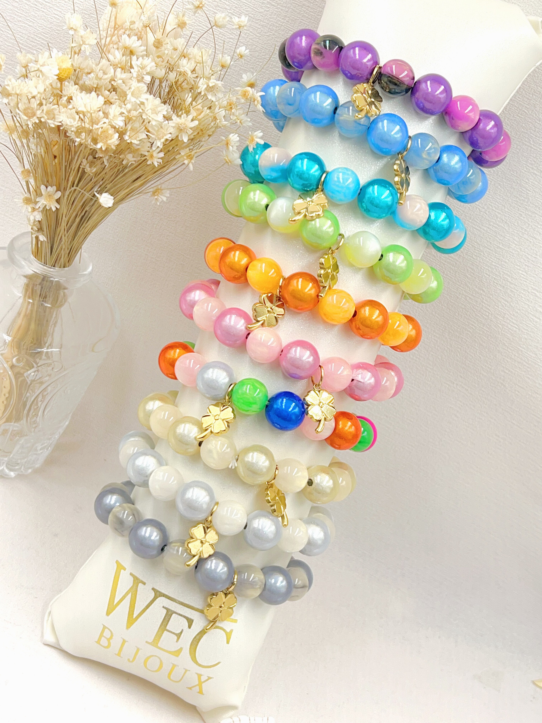 Mayorista WEC Bijoux - Brazalete de burbujas con colgante de acero