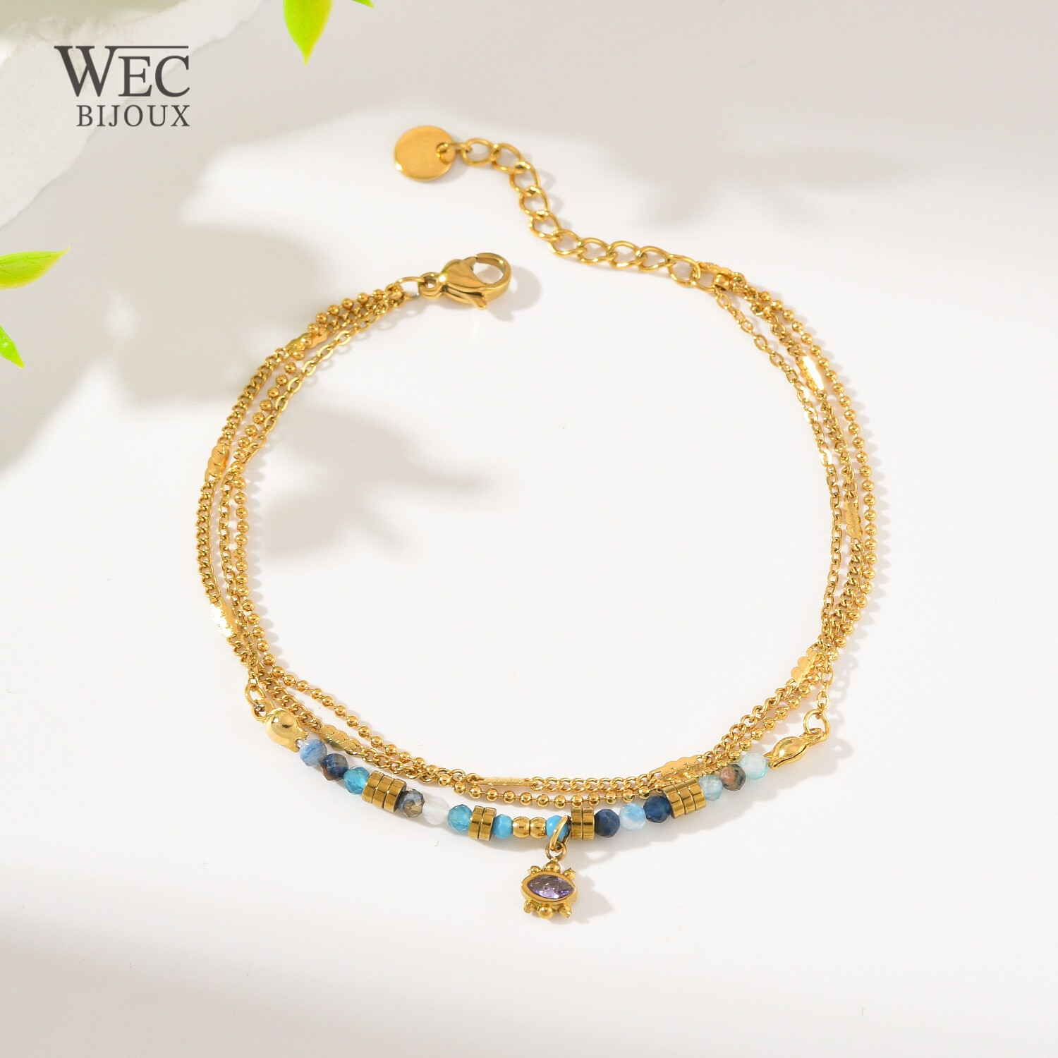 Grossista WEC Bijoux - Bracciale a canale in acciaio inossidabile triplo