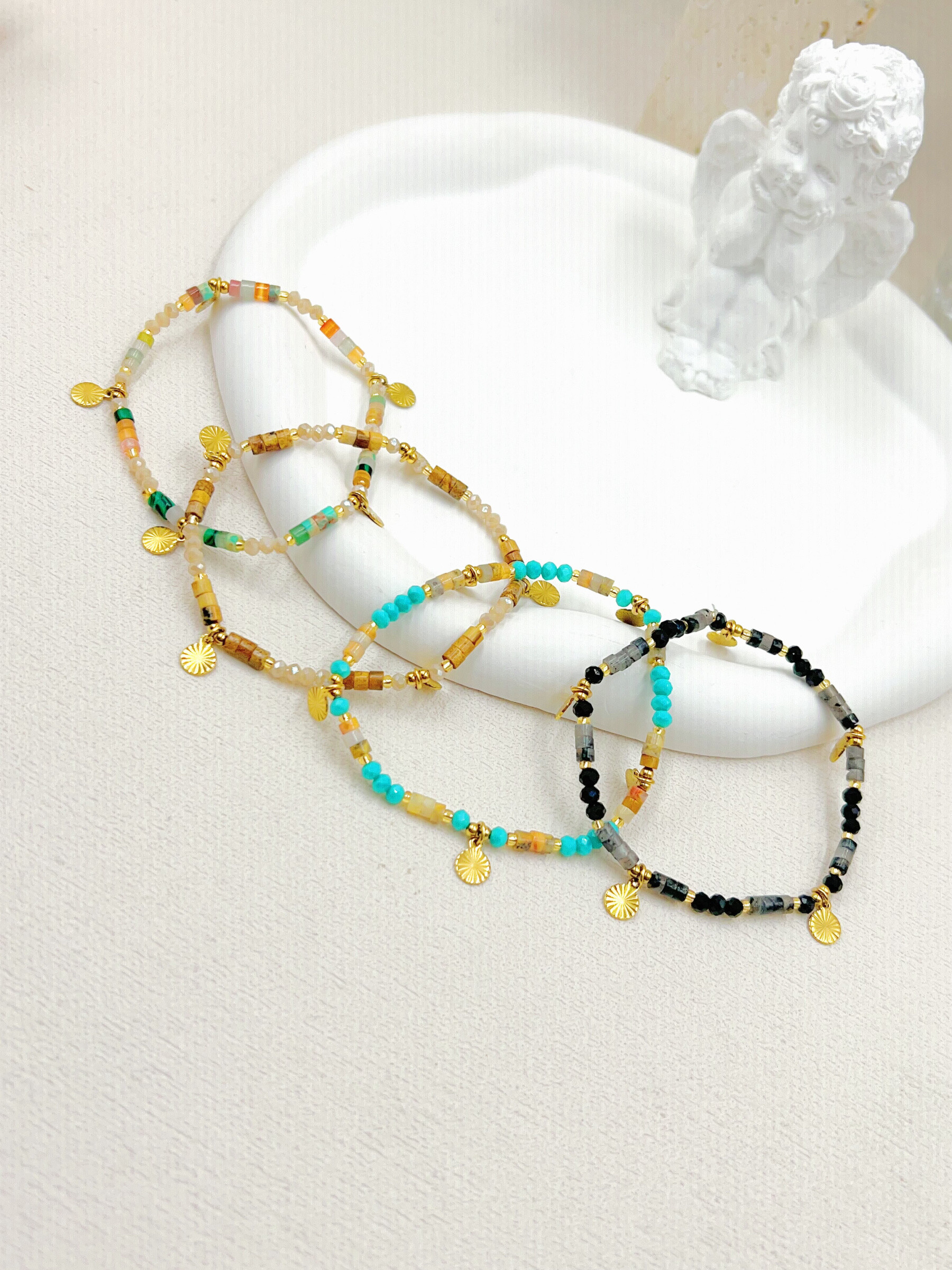 Wholesaler WEC Bijoux - ELASTIC STEEL BRACELET, STONE