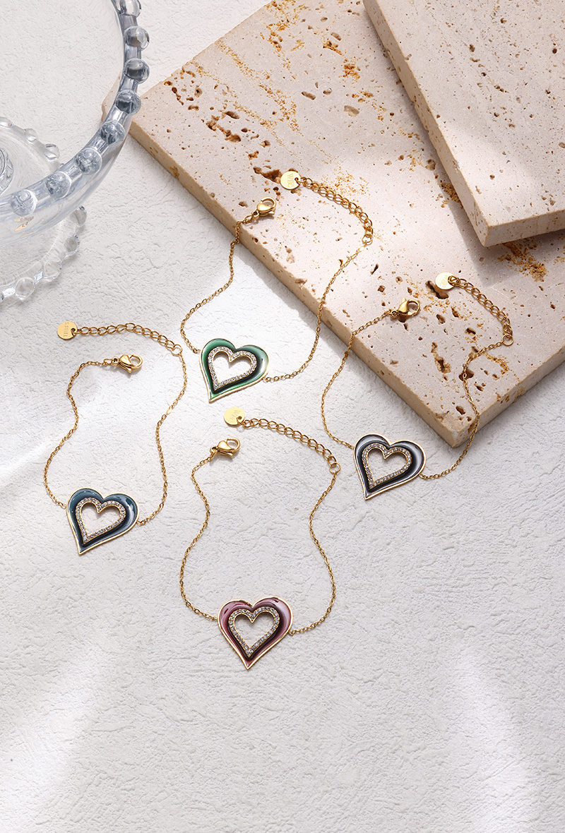 Mayorista WEC Bijoux - PULSERA CORAZÓN DE ACERO INOXIDABLE
