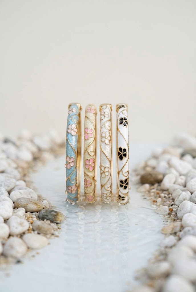 Grossiste WEC Bijoux - Lot de 12 Bracelet Jonc Thaïlandais en Métal Doré