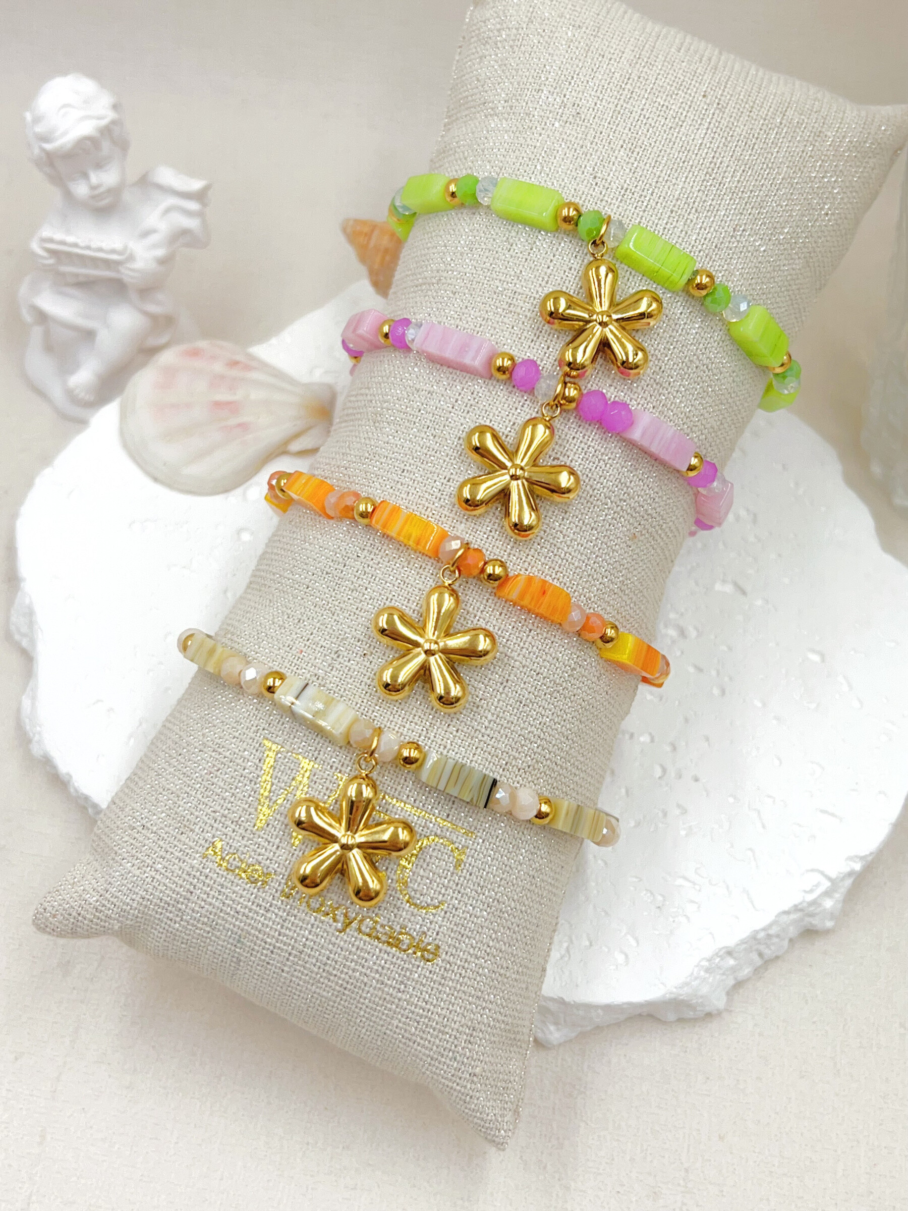 Grossista WEC Bijoux - Bracciale elastico in acciaio inossidabile, pietra