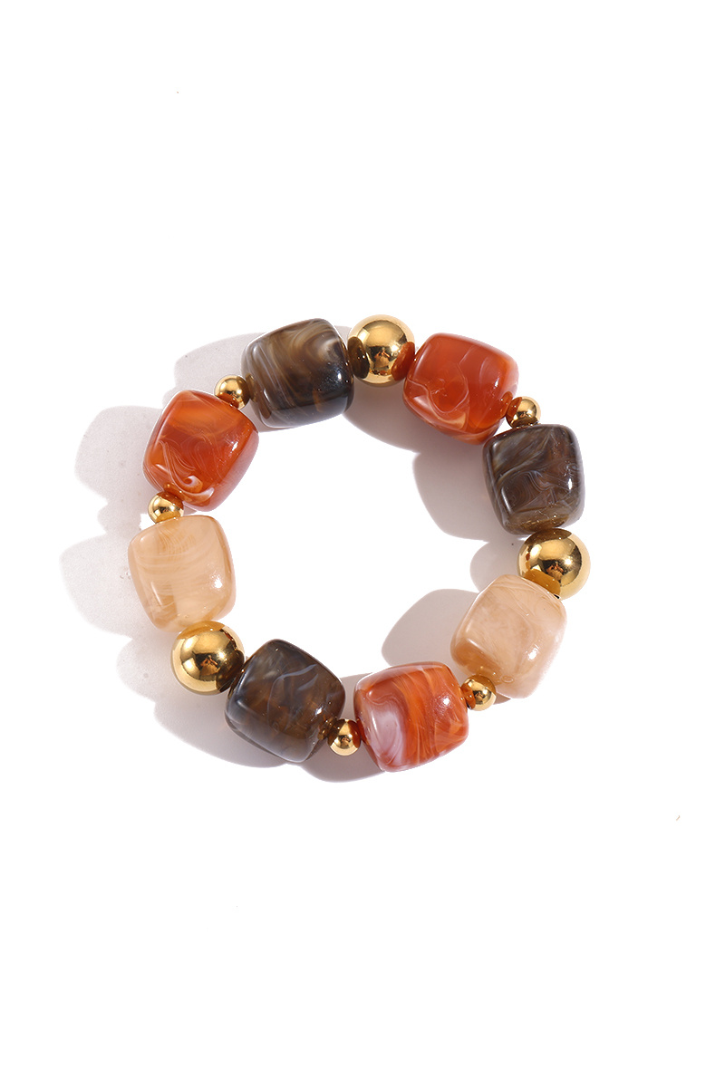 Grossiste WEC Bijoux - BRACELET ÉLASTIQUE EN ACIER INOXYDABLE, RÉSINE