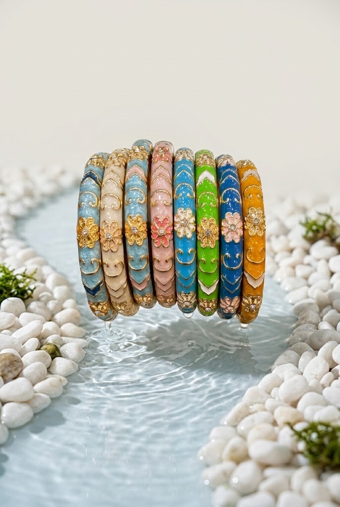 Grossiste WEC Bijoux - Lot de 12 Bracelet Jonc Thaïlandais en Métal Doré