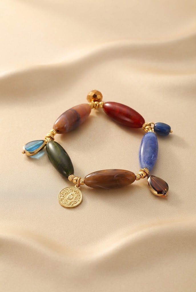 Grossista WEC Bijoux - Bracciale Multi-Perle e Pendenti in Acciaio Inossidabile