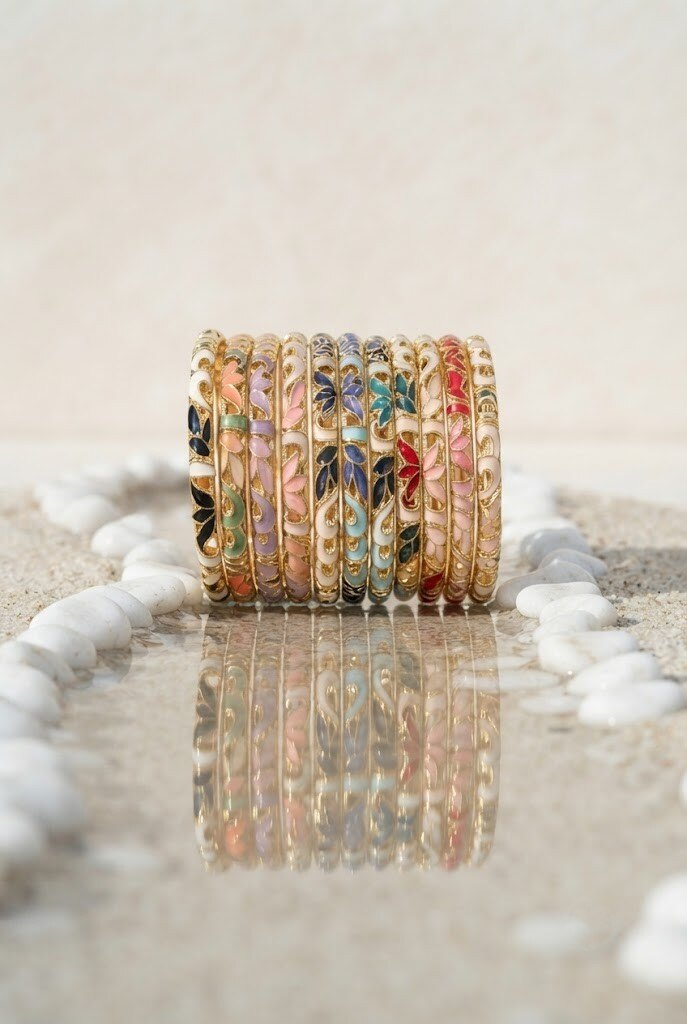 Wholesaler WEC Bijoux - Set of 12 Thai Bangle Bracelets