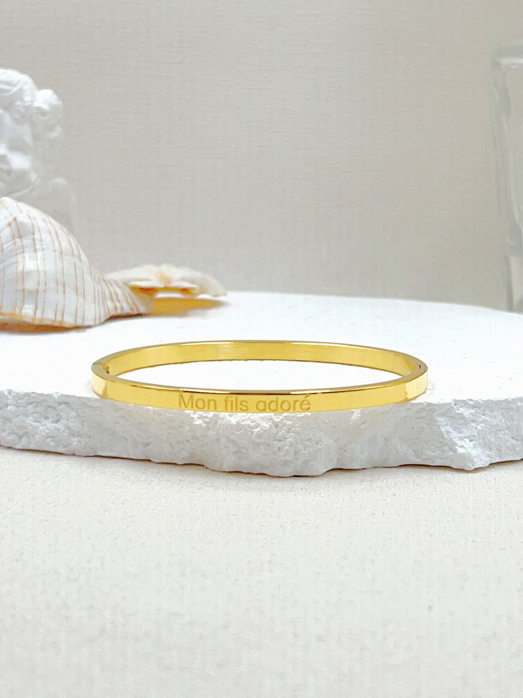 Grossista WEC Bijoux - Bracciale Message "My Adorated Son" in acciaio inossidabile