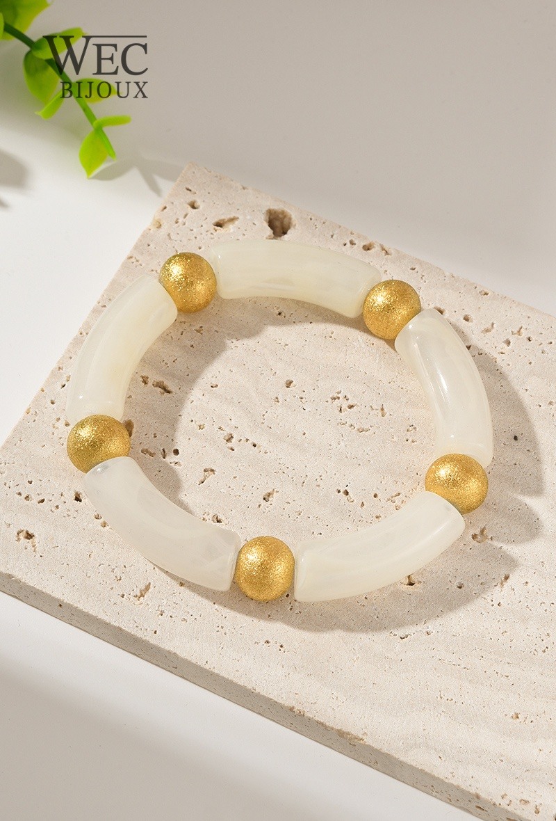 Mayorista WEC Bijoux - Pulsera elástica de resina 10mm de grosor