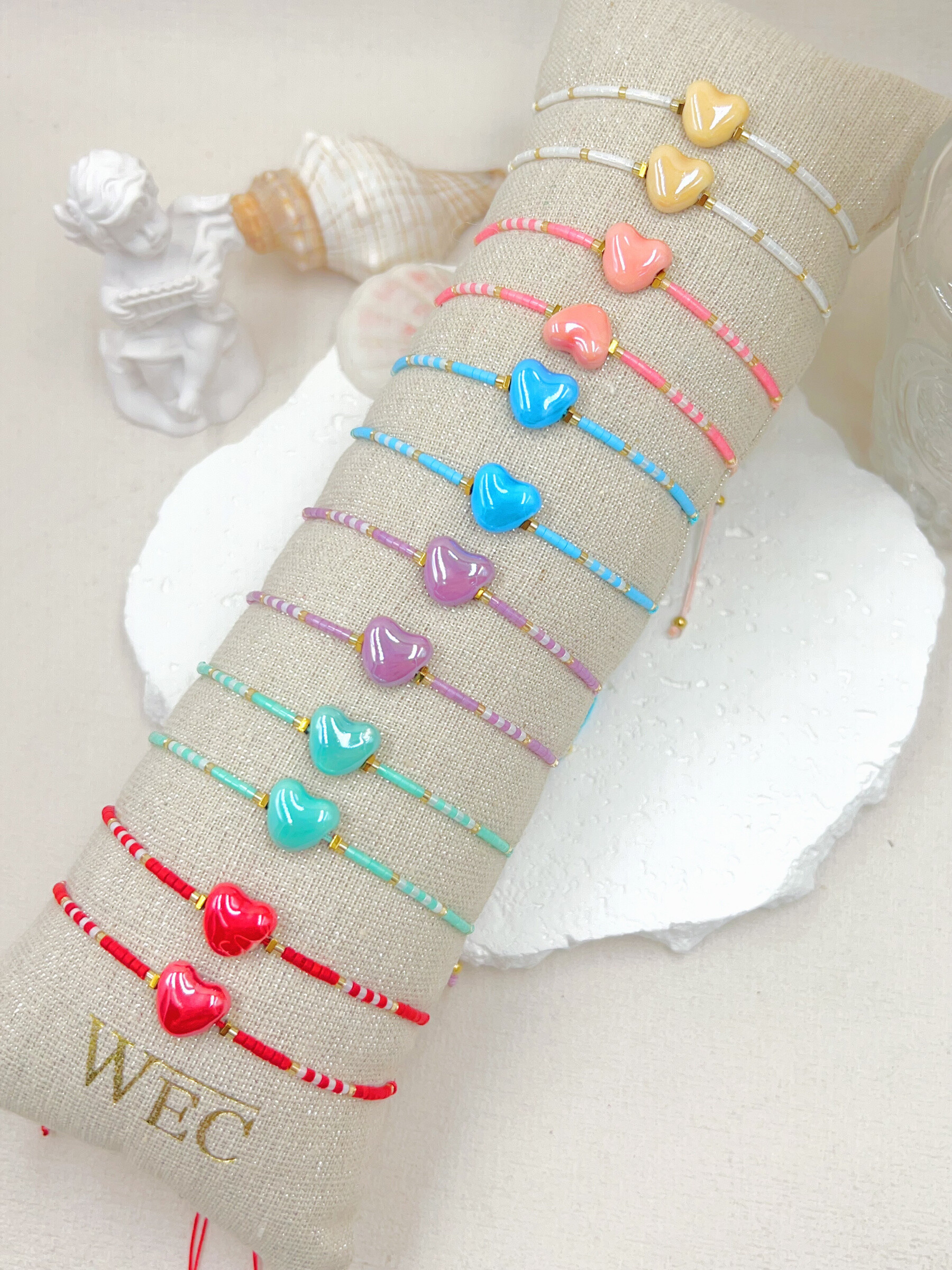 Grossista WEC BIJOUX - Set di 12 bracciale in ceramica, acciaio e perla