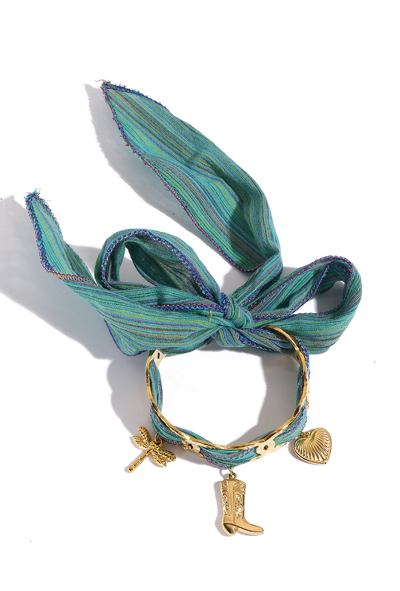 Mayorista WEC Bijoux - PULSERA RÍGIDA DE ACERO INOXIDABLE CON PAÑUELO