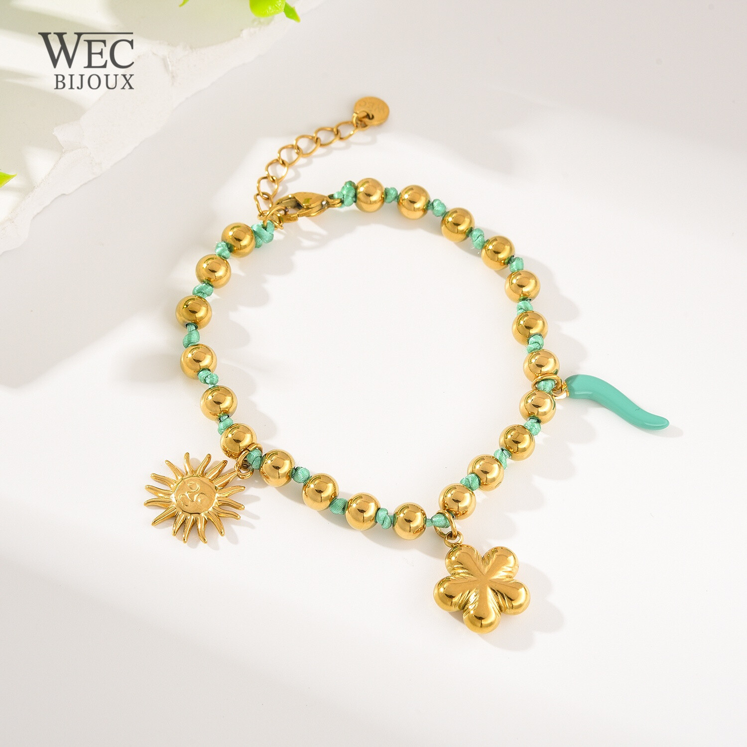 Grossista WEC Bijoux - Bracciale in acciaio inossidabile, cordone e fascino