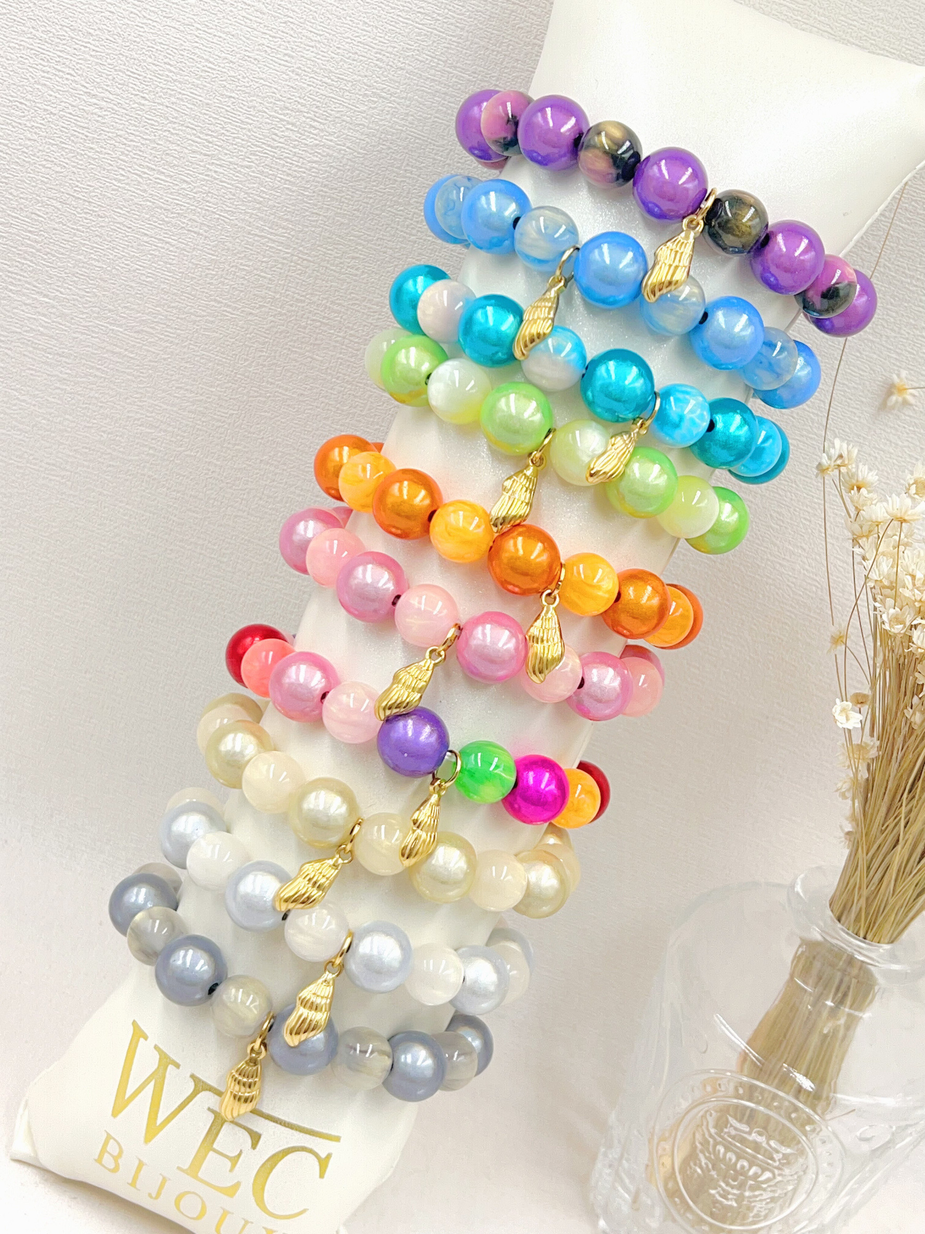Mayorista WEC Bijoux - Brazalete de burbujas con colgante de acero