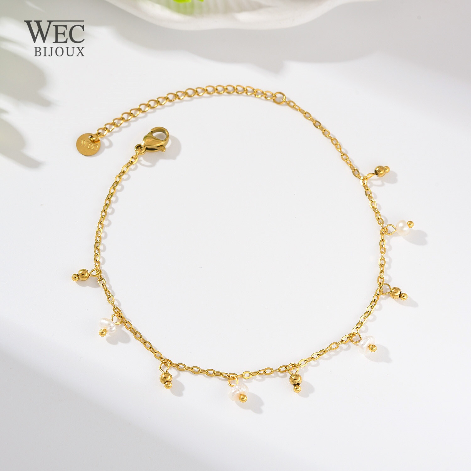 Wholesaler WEC Bijoux - Double ankle chain in stainless steel