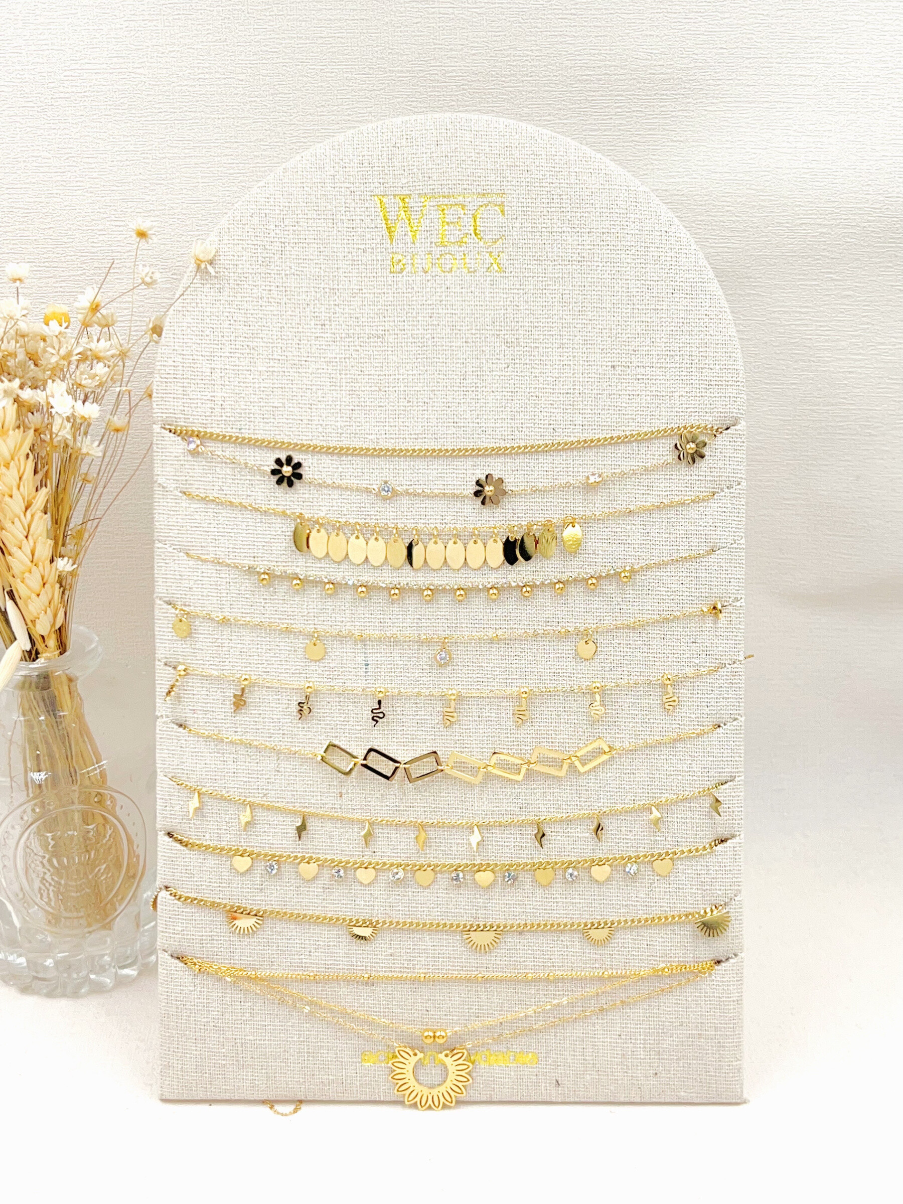 Mayorista WEC Bijoux - SET DE 12 COLLARES DE ACERO SIN DISPLAY