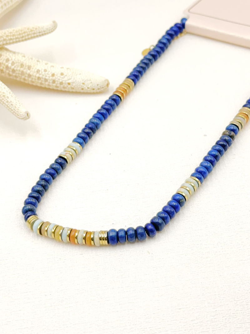 Grossista WEC Bijoux - COLLANA IN ACCIAIO INOX CON PIETRA NATURALE