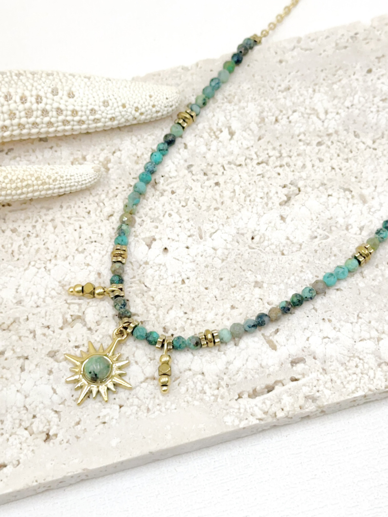 Grossista WEC BIJOUX - COLLANA IN ACCIAIO INOX CON PIETRA NATURALE