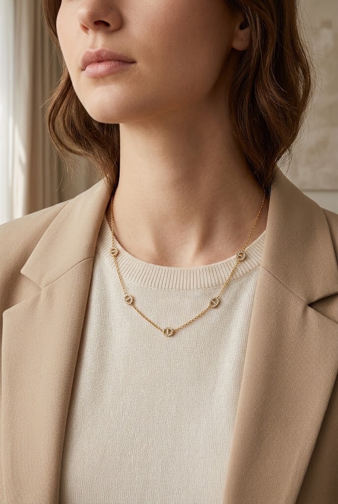 Wholesaler WEC Bijoux - Stainless steel necklace .strass