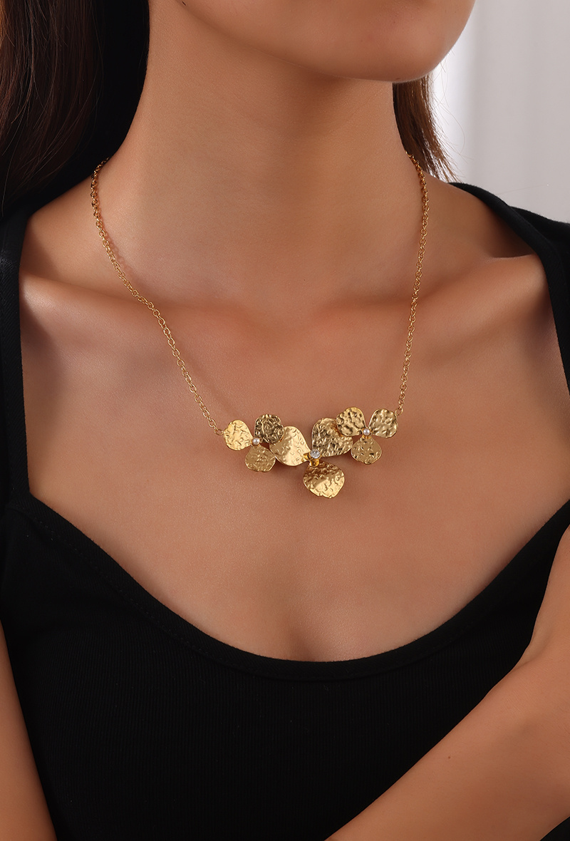Grossiste WEC Bijoux - COLLIER FLEUR EN ACIER INOXYDABLE,PERLE