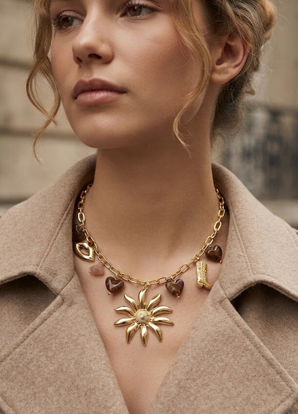 Grossiste WEC Bijoux - Collier Multi-Breloques Western & Boho en Acier Inoxydable